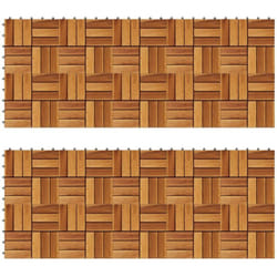 Set 20 Piastrelle in legno di acacia per pavimento 30 x 30 cm Vidaxl 48994