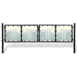 Cancello per Recinzione Singolo Nero 300 x 150 cm Vidaxl