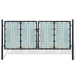 Cancello per Recinzione Singolo Nero 300 x 175 cm Vidaxl
