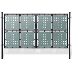 Cancello per Recinzione Singolo Nero 300 x 250 cm Vidaxl