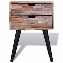 VidaXL 241711 comodino 2 cassetto/cassetti Nero, Legno - Vista aggiuntiva 4