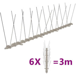 Set Dissuasori per Uccelli e Piccioni 6 pz 2 File 3 m Vidaxl 336167