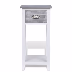 VidaXL 242038 comodino Grigio, Bianco - Vista aggiuntiva 4