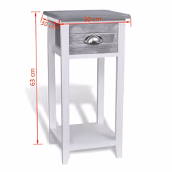 VidaXL 242038 comodino Grigio, Bianco - Vista aggiuntiva 6