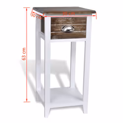 VidaXL 242039 comodino Marrone, Bianco - Vista aggiuntiva 6