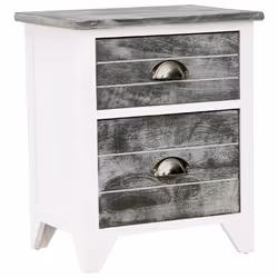 VidaXL 242041 comodino Grigio, Bianco - Vista aggiuntiva 4