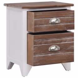VidaXL 242042 comodino Marrone, Bianco - Vista aggiuntiva 4