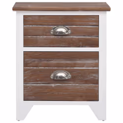 VidaXL 242042 comodino Marrone, Bianco - Vista aggiuntiva 5