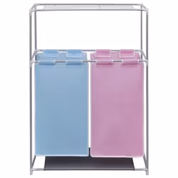 VidaXL 242059 porta biancheria Tessuto, Ferro Blu, Rosa - Vista aggiuntiva 2