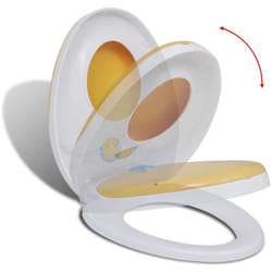 Copriwater Ammortizzato Bianco e Giallo per Adulti/Bambini Vidaxl 4738