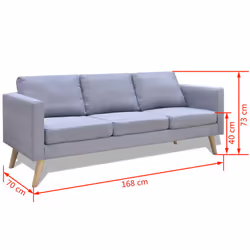 VidaXL 242219 divano 3 seduta(e) Grigio - Vista aggiuntiva 5