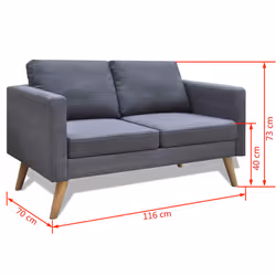 VidaXL 242220 divano 2 seduta(e) Grigio - Vista aggiuntiva 5