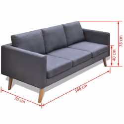VidaXL 242221 divano 3 seduta(e) Grigio - Vista aggiuntiva 5