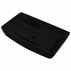vidaXL Lavandino da bagno in ceramica nera rettangolare - Vista aggiuntiva 2