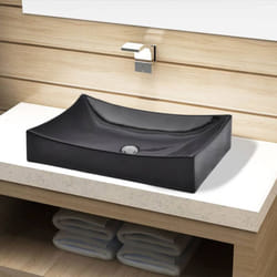 Vidaxl - Lavabo, Lavandino da bagno in ceramica nera rettangolare 1885