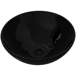 Lavandino da bagno in ceramica nera rotondo Vidaxl