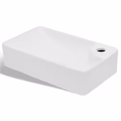 vidaXL Lavandino Bagno in Ceramica Bianca con Foro per Rubinetto - Vista aggiuntiva 2