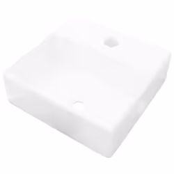 vidaXL Lavandino Bagno in Ceramica Bianca Quadrato con Foro Rubinetto - Vista aggiuntiva 2