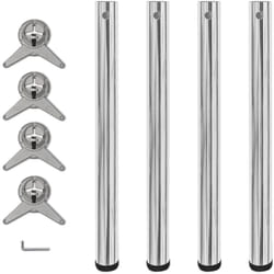 Set 4 Gambe per Tavolo Regolabili in Altezza Cromate varie dimensioni modello : 710 mm