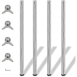 Gambe per Tavolo 4 pz Altezza Regolabile Cromate 1100 mm Vidaxl 2367