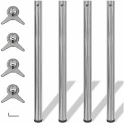Set Gambe Tavolo 4 pz in Nickel Spazzolato Regolabili 870 mm Vidaxl 11518