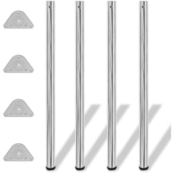 Gambe per Tavolo 4 pz Altezza Regolabile Cromate 1100 mm Vidaxl 9474