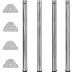 Set Gambe Tavolo 4 pz in Nickel Spazzolato Regolabili 870 mm Vidaxl 22425