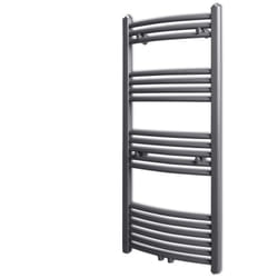 Radiatore Centrale Portasciugamano Curvo Grigio 500 x 1160 mm Vidaxl 90355