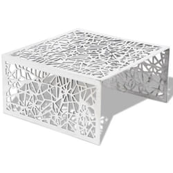 Vidaxl - Tavolino con Design Geometrico Traforato Argento in Alluminio