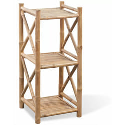 Libreria, Scaffale Portaoggetti a 3 piani in legno di bambù Vidaxl 3889