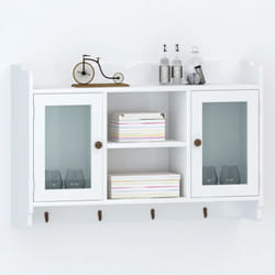 Armadietto sospeso porta DVD/Libri/Oggetti in mdf Bianco Vidaxl 2051