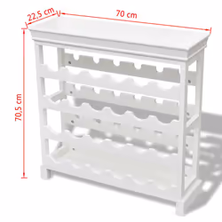 VidaXL 242438 scaffale per vino MDF, Legno Bianco - Vista aggiuntiva 7