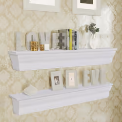 Colore: Bianco Materiale: MDF Dimensioni complessive: 61 x 9,5 x 9 cm (L x P x A) La consegna include 2 mensole Queste mensol ...