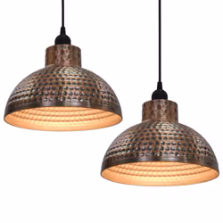 vidaXL Lampadari 2 p Semisferici Color Rame - Vista aggiuntiva 2