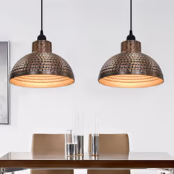 vidaXL Lampadari 2 p Semisferici Color Rame - Vista aggiuntiva 3