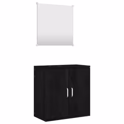Set Mobili da Bagno 2 pz Nero in Legno Multistratocod mxl 84294 - Vista aggiuntiva 2