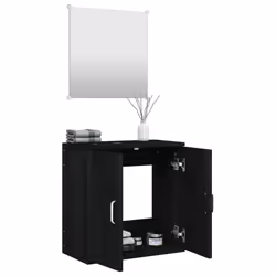 Set Mobili da Bagno 2 pz Nero in Legno Multistratocod mxl 84294 - Vista aggiuntiva 3