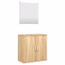 vidaXL Set Mobili da Bagno 2 pz Rovere in Legno Multistrato - Vista aggiuntiva 2