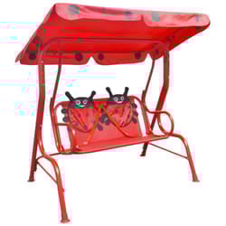 Altalena per Bambini con Parasole in Acciaio Resistente vari colori colore : rosso