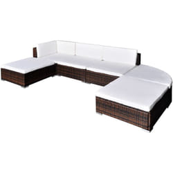 Vidaxl - Set Divani da Giardino 6 pz con Cuscini in Polyrattan Marrone