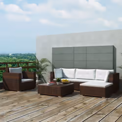 Questo set di divani in rattan combina stile e funzionalità e diventerà il punto focale del vostro giardino o patio. Il set è ...