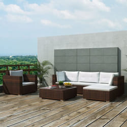 Vidaxl - Set Divani da Giardino 6 pz con Cuscini in Polyrattan Marrone