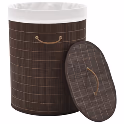 VidaXL 242728 porta biancheria Ovale Bamboo Marrone