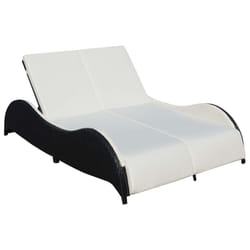 VidaXL 41977 sedia da esterno Salone Seduta imbottita Rattan sintetico, Acciaio Crema, Bianco