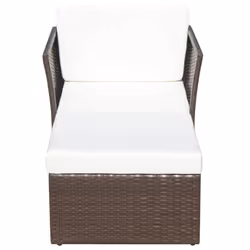 VidaXL 41980 sedia da esterno Terrazzo Seduta imbottita Rattan sintetico, Acciaio Crema, Bianco - Vista aggiuntiva 4