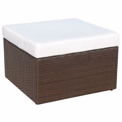 VidaXL 41980 sedia da esterno Terrazzo Seduta imbottita Rattan sintetico, Acciaio Crema, Bianco - Vista aggiuntiva 7