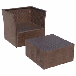 VidaXL 41980 sedia da esterno Terrazzo Seduta imbottita Rattan sintetico, Acciaio Crema, Bianco - Vista aggiuntiva 8