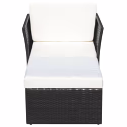 VidaXL 41981 sedia da esterno Terrazzo Seduta imbottita Rattan sintetico, Acciaio Crema, Bianco - Vista aggiuntiva 4