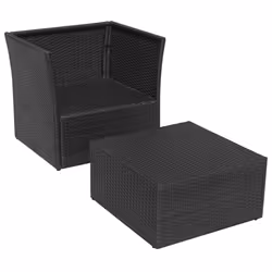 VidaXL 41981 sedia da esterno Terrazzo Seduta imbottita Rattan sintetico, Acciaio Crema, Bianco - Vista aggiuntiva 6
