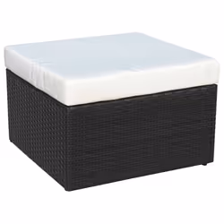 VidaXL 41981 sedia da esterno Terrazzo Seduta imbottita Rattan sintetico, Acciaio Crema, Bianco - Vista aggiuntiva 8